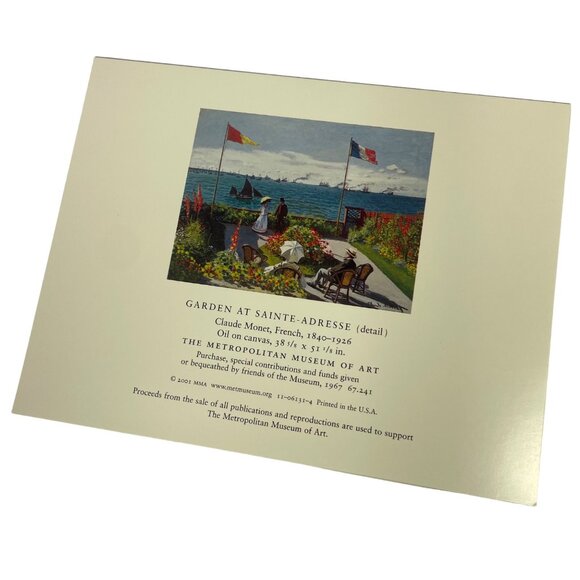 Claude Monet Garden At Sainte-Adresse Blank Greeting Card with Envelope - Picture 2 of 6